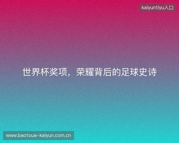 世界杯奖项，荣耀背后的足球史诗